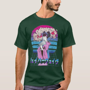 Vaporwave Japanese Sakura Blossoms Geisha Pastel A T-Shirt