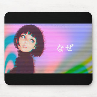 Vaporwave Kawaii vapor wave Japanese girl Mouse Pad