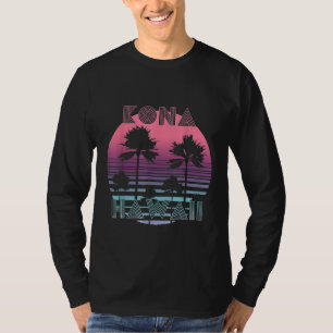 Vaporwave Kona Hawaii Sunset Sun Surf Throwback Re T-Shirt