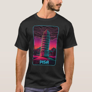 Vaporwave, Leaning Tower of Pisa, Italy Retro 80s T-Shirt