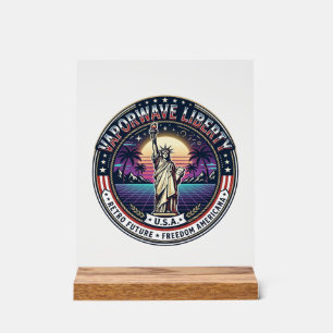 Vaporwave Liberty Patriotic Patriotic Vaporwave Re Acrylic Sign
