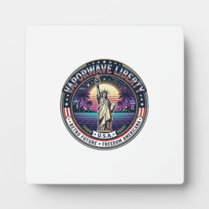 Vaporwave Liberty Patriotic Patriotic Vaporwave Re Plaque