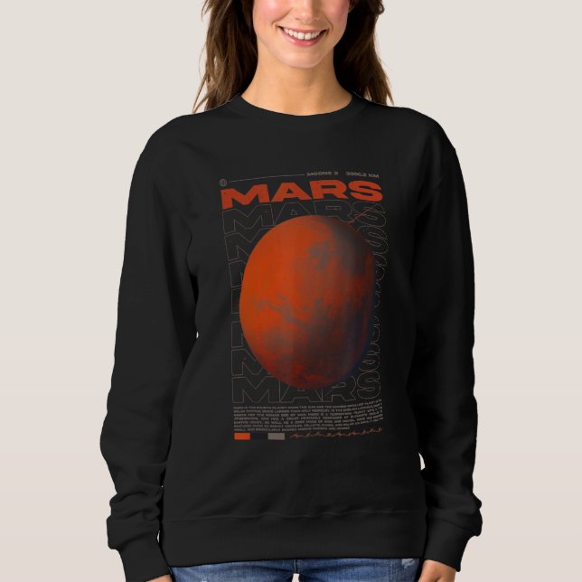 Vaporwave Mars Solar System Planet Outer Space Ast Sweatshirt (Front)