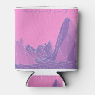 vaporwave mountains pink can cooler