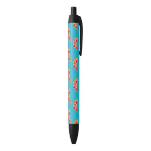 Vaporwave Pepperoni Cheese Pizza Slice Fast Food Black Ink Pen