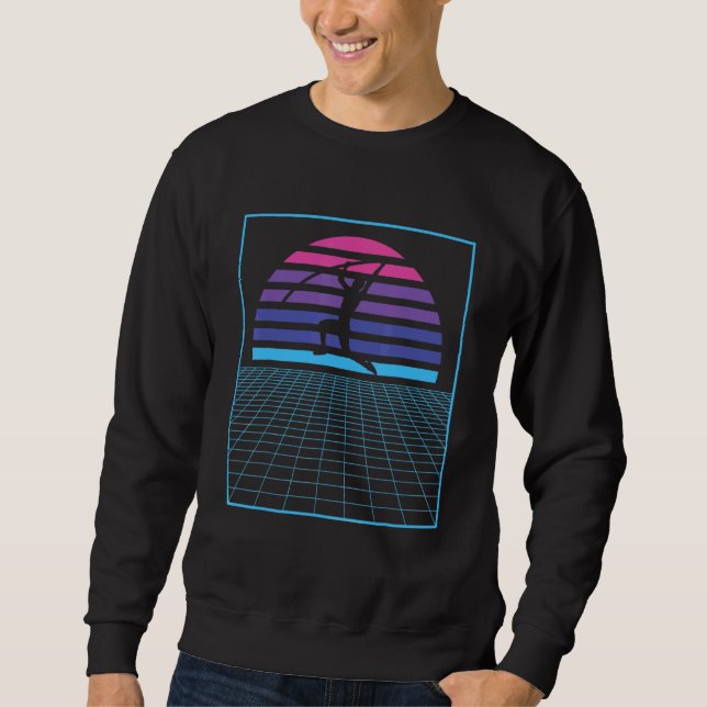 Vaporwave Pole Vaulter Track And Field Pole Vault Sweatshirt (Front)