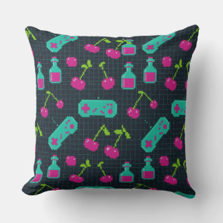 Vaporwave Retro Pixel Gaming Controller  Cushion