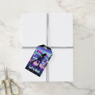 Vaporwave Roller Skate Birthday Party Gift Tags