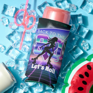 Vaporwave Roller Skate Birthday Party  Seltzer Can Cooler