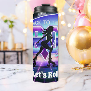Vaporwave Roller Skate Birthday Party Thermal Tumbler