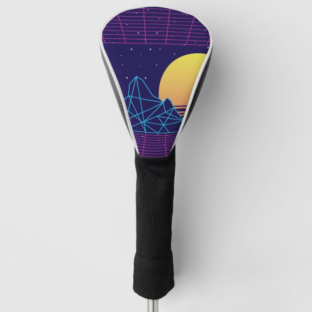 Vaporwave Sunset Golf Head Cover (Front)