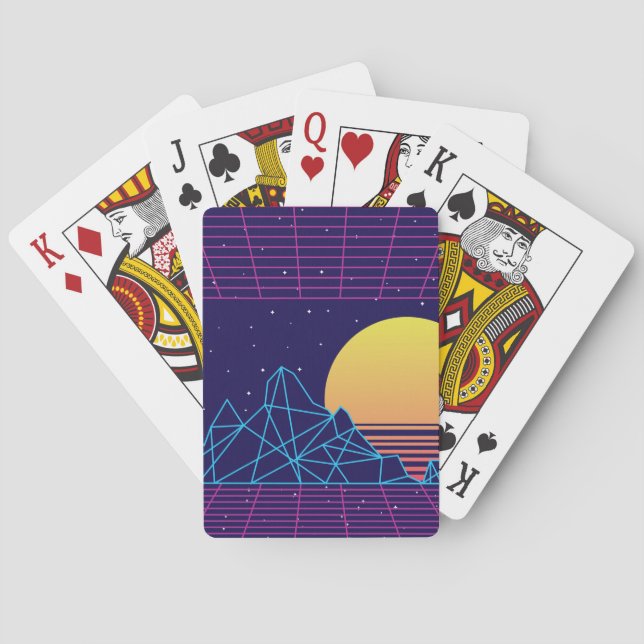 Vaporwave Sunset Playing Cards (Back)