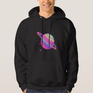Vaporwave Synthwave Glitch Saturn 80s 90s Y2K Aest Hoodie