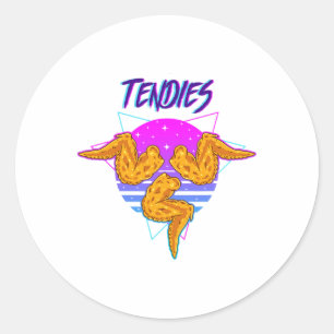 Vaporwave Tendies Chicken Tenders Japanese Kanji _ Classic Round Sticker