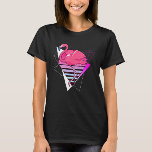 Vaporwave Tropical Bird Zoo Animal 80s Art Pink Fl T-Shirt