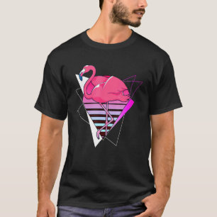 Vaporwave Tropical Bird Zoo Animal 80s Art Pink Fl T-Shirt