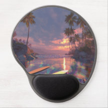 Vaporwave Tropical Sunset Pool Mousepad