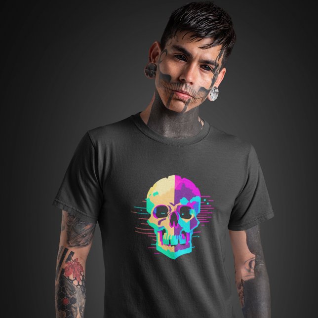 Vaporwave Y2K Aesthetic Skull - Debug or Die Skull T-Shirt (Creator Uploaded)
