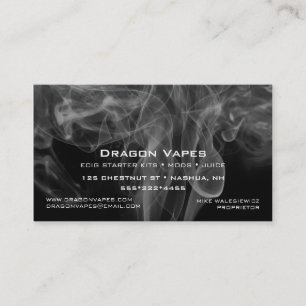 Vapour Vape Plume of Smoke Black & White Business Card