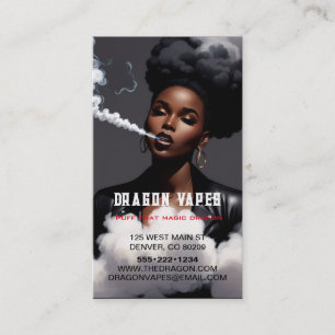 Vapour Vape Plume of Smoke Black & White Business Card