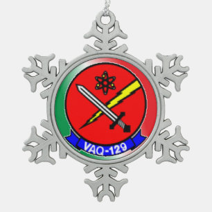 VAQ-129 Pewter Christmas Ornament