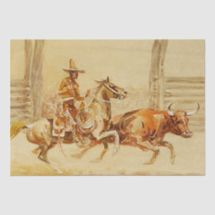 Vaquero and Steer by Edward Borein Tissue Paper