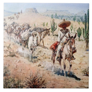 “Vaquero Pack Train” by Edward Borein Ceramic Tile