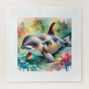 Vaquita marina 090724AREF119 - Watercolor Jigsaw Puzzle