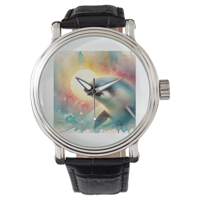 Vaquita marina 130624AREF112 - Watercolor Watch (Front)