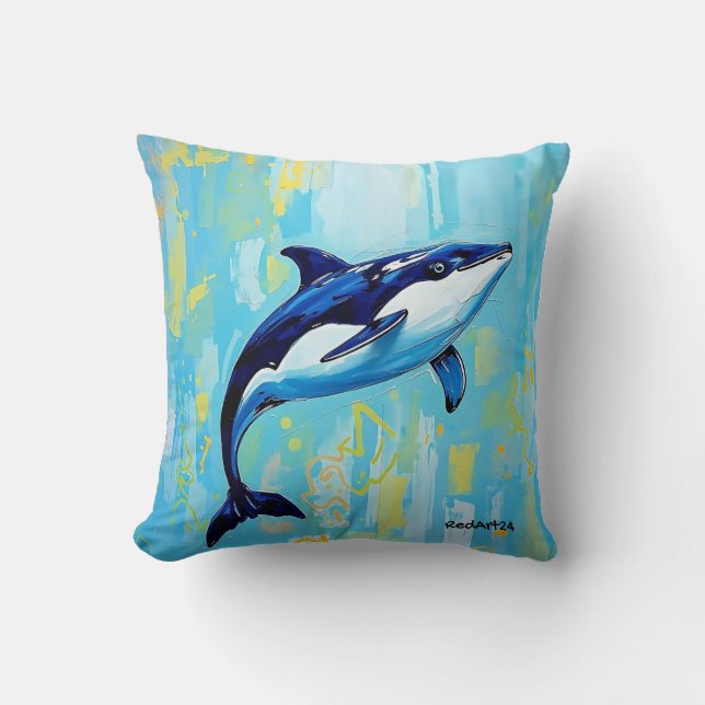 Vaquita Wall Art – Endangered Marine Porpoise Cushion (Front)