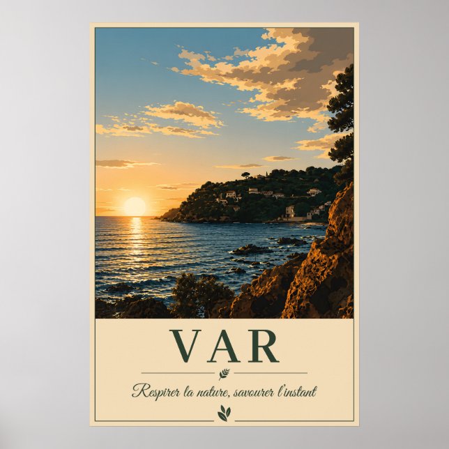 Var Mediterranean Coast Sunset Vintage Poster (Front)