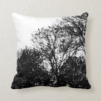 Vår - Trees in Summer (Black on White) Cushion