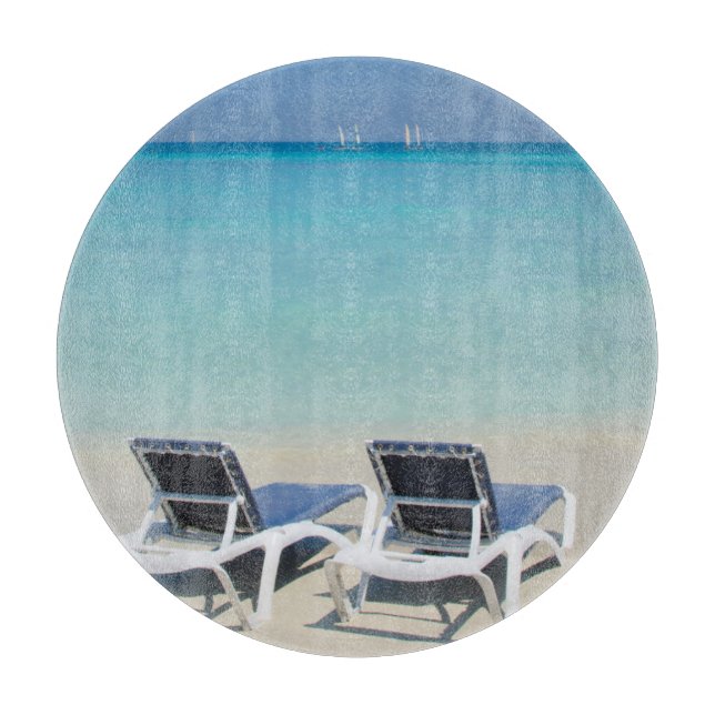 Varadero, Cuba. Sand And Beach Chairs Cutting Board (Front)