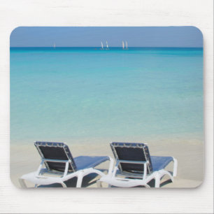 Varadero, Cuba. Sand And Beach Chairs Mouse Pad