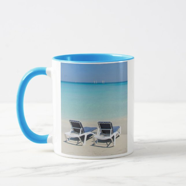 Varadero, Cuba. Sand And Beach Chairs Mug (Left)
