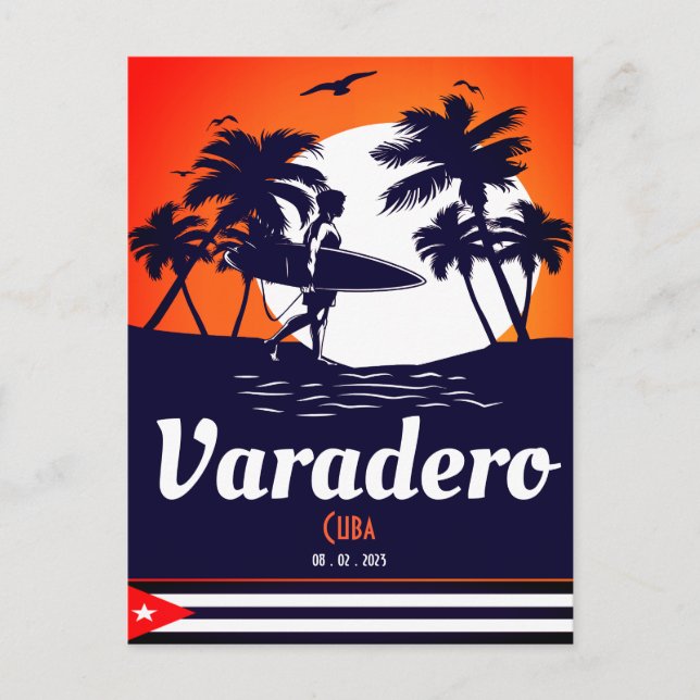 Varadero Cuba Vintage Souvenirs Palm Tree Postcard (Front)