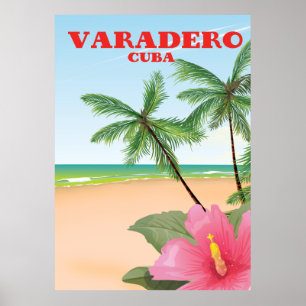 Varadero Cuban beach travel poster