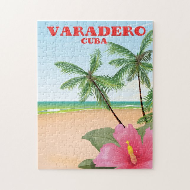 Varadero Cuban beach travel poster Jigsaw Puzzle (Vertical)