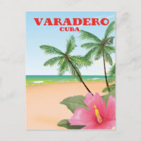 Varadero Cuban beach travel poster