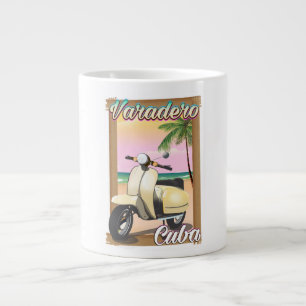 Varadero Cuban vintage scooter poster Large Coffee Mug