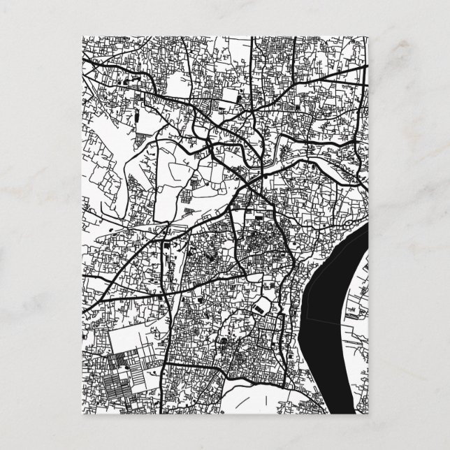  Varanasi Uttar Pradesh City Map Postcard (Front)