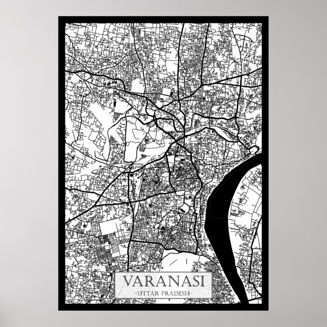  Varanasi Uttar Pradesh City Map Poster (Front)