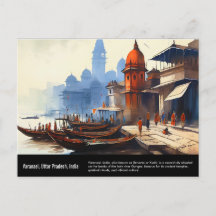 Varanasi Watercolor Painting | Travel India