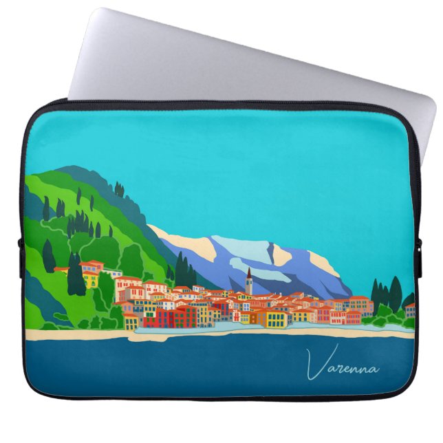 Varenna Como Italy Illustration Travel Laptop Sleeve (Front)