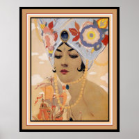 Vargas Art Deco "Girl in Turban" 16 x 20