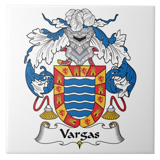 Vargas Family Crest Ceramic Tile (Front)