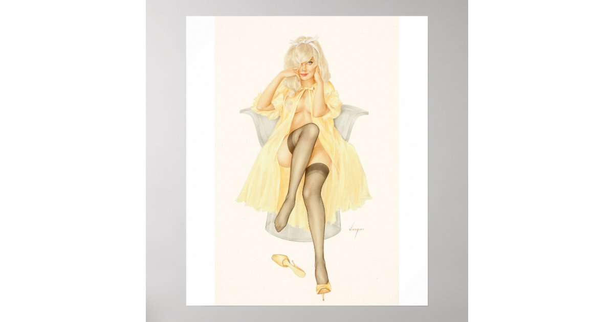 Vargas Girl Pin Up Playboy Pin Up Art Poster Zazzle 8606