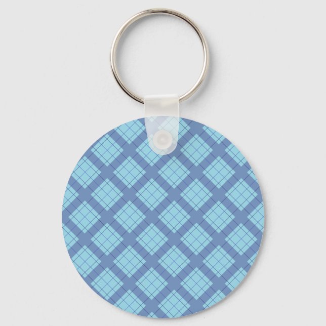 Variation Blue Plaid Keychain (Front)