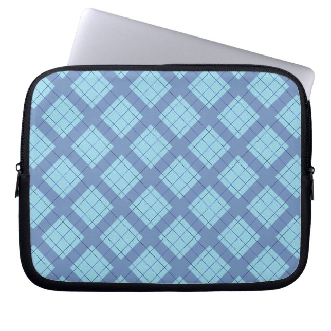 Variation Blue Plaid Laptop Sleeve (Front)