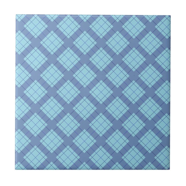 Variation Blue Plaid Tile (Front)